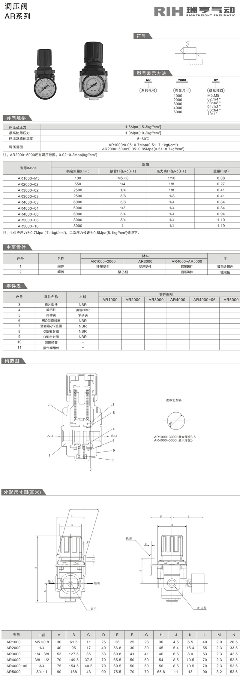 SMC-AR系列調壓閥圖紙